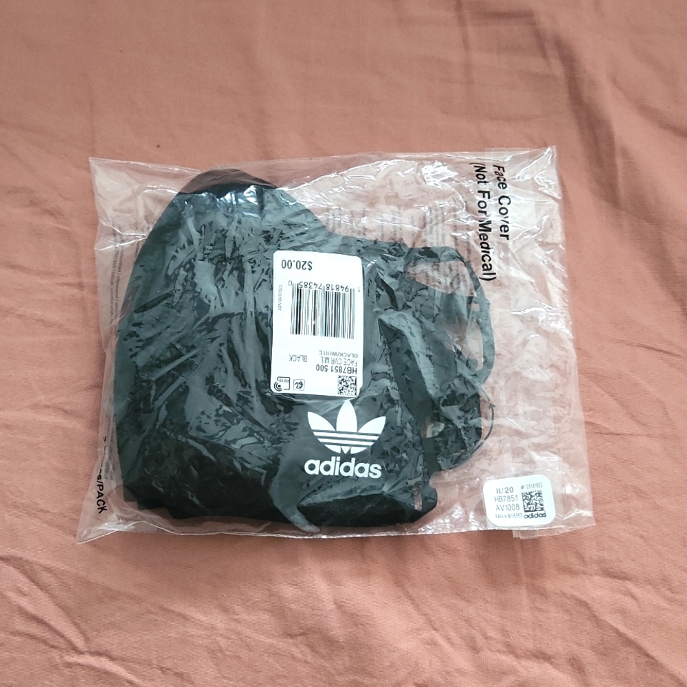 3/$30 Adidas 3 Face Cover Masks